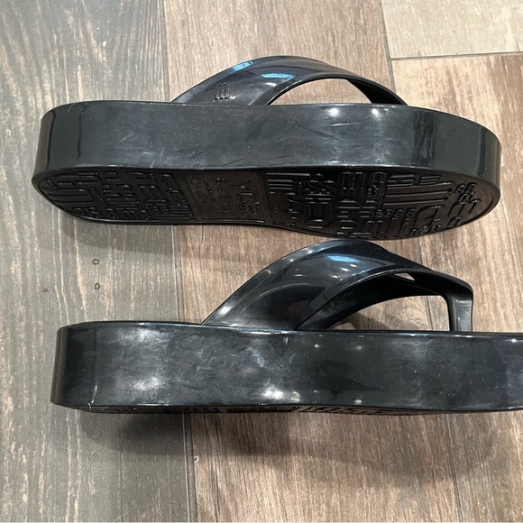 Melissa Modern Black Platform Chunky Flip Flops Size 8 / eUR 39 - Picture 5 of 8